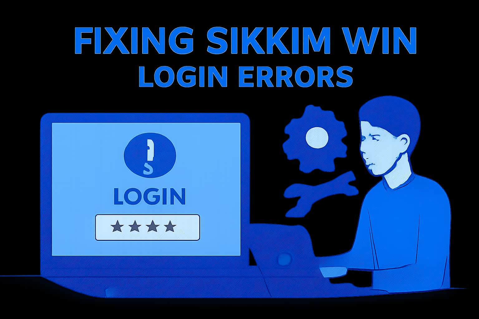 A visual representation of troubleshooting Sikkim Win login errors, with clear text.