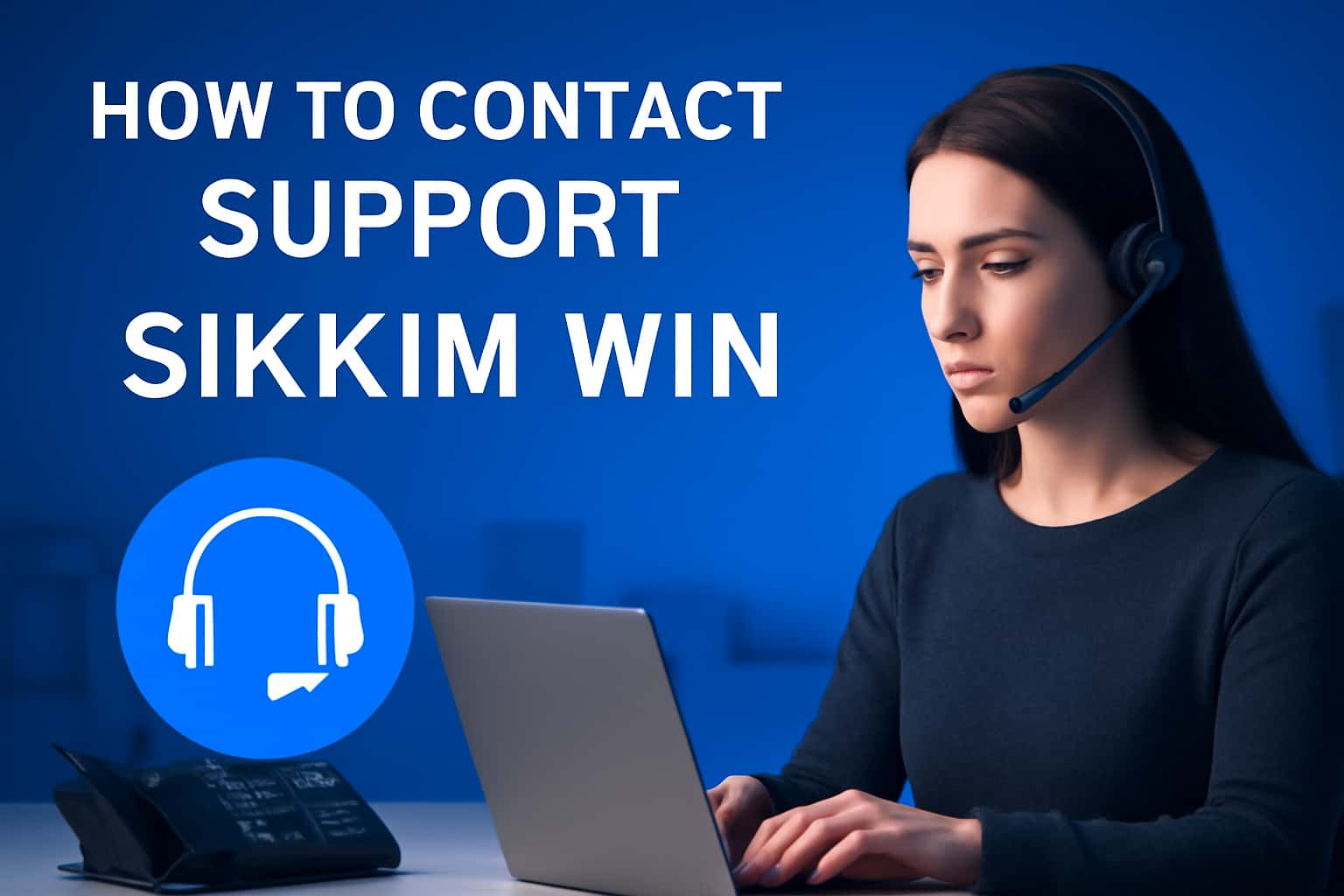 An informative scene illustrating how to contact Sikkim Win support.