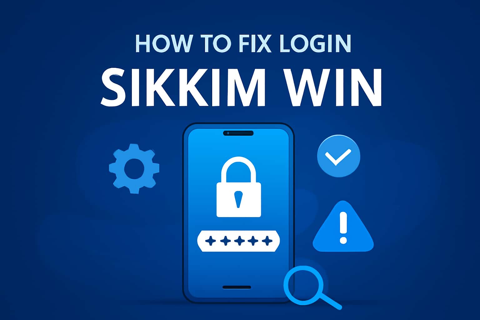 An informational graphic depicting login solutions for Sikkim Win.