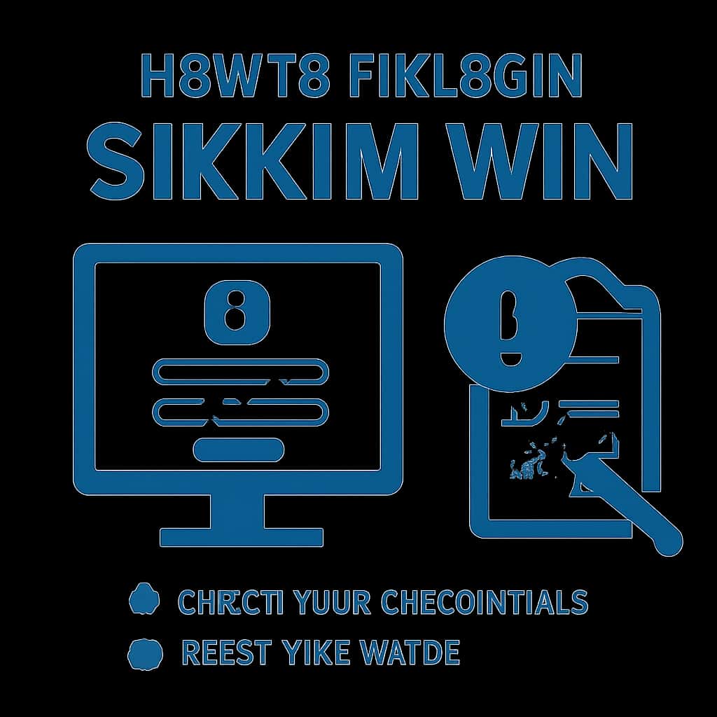 An illustration showing steps to troubleshoot Sikkim Win login problems.
