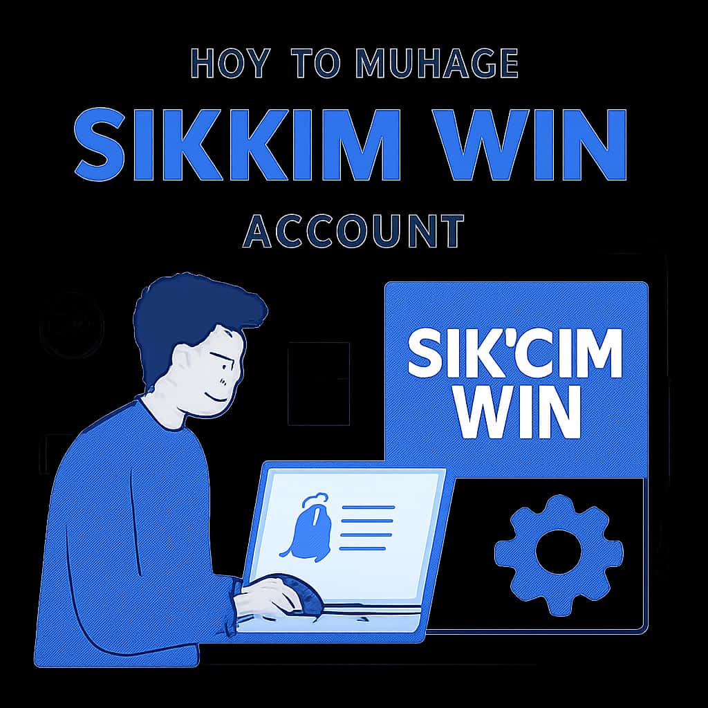 Illustration depicting steps to manage Sikkim Win account.