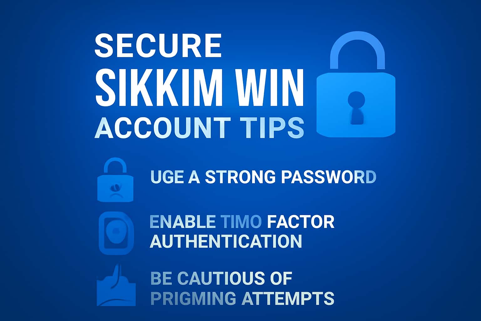 A visual representation of secure account practices with Sikkim Win highlighted.
