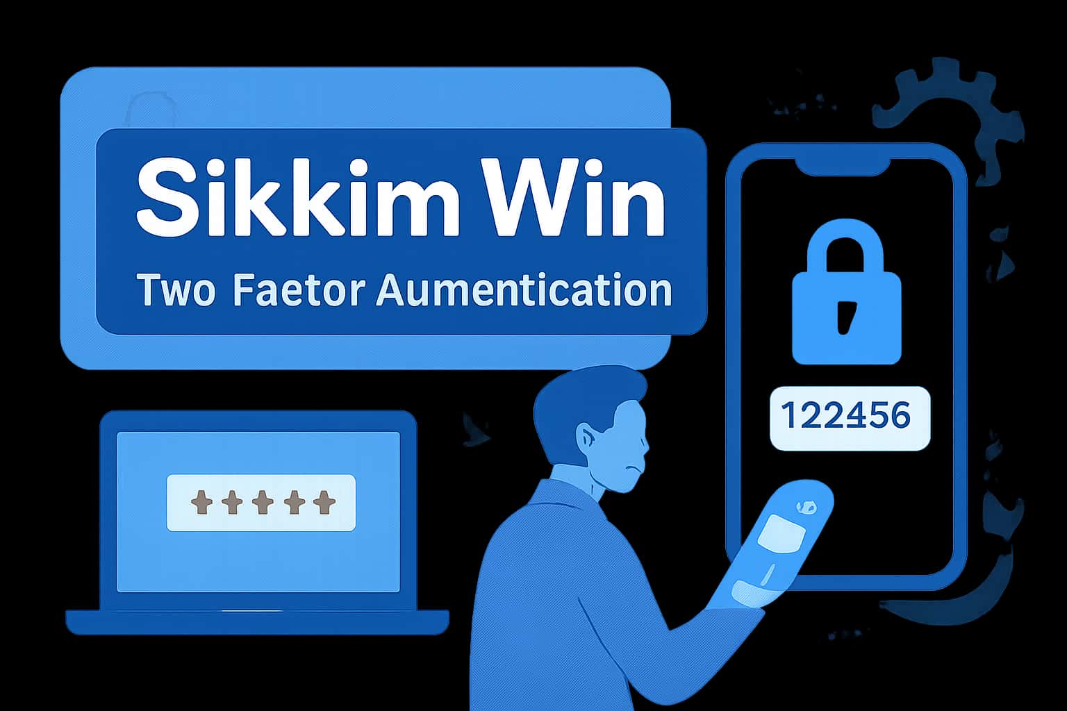 An informative visual representation of Two-Factor Authentication for Sikkim Win, emphasizing security.