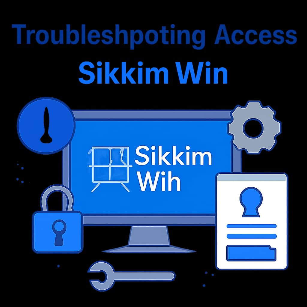 A diagram illustrating troubleshooting steps for Sikkim Win access.