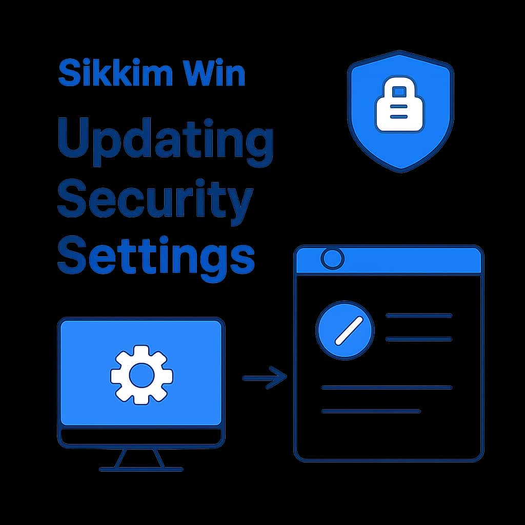 Illustration depicting the steps to update security settings in Sikkim Win.
